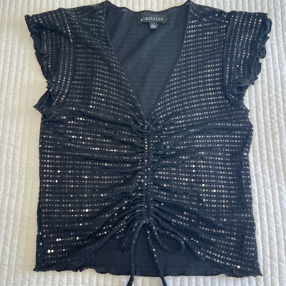 Black Sequin Women's Top